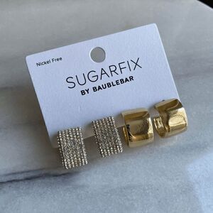 5/$25 Sugarfix Jeweled and Gold Cuff Earrings